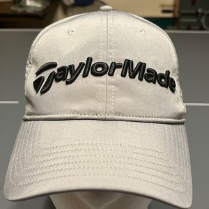 Taylormade adjustable dri fit material golf hat silver